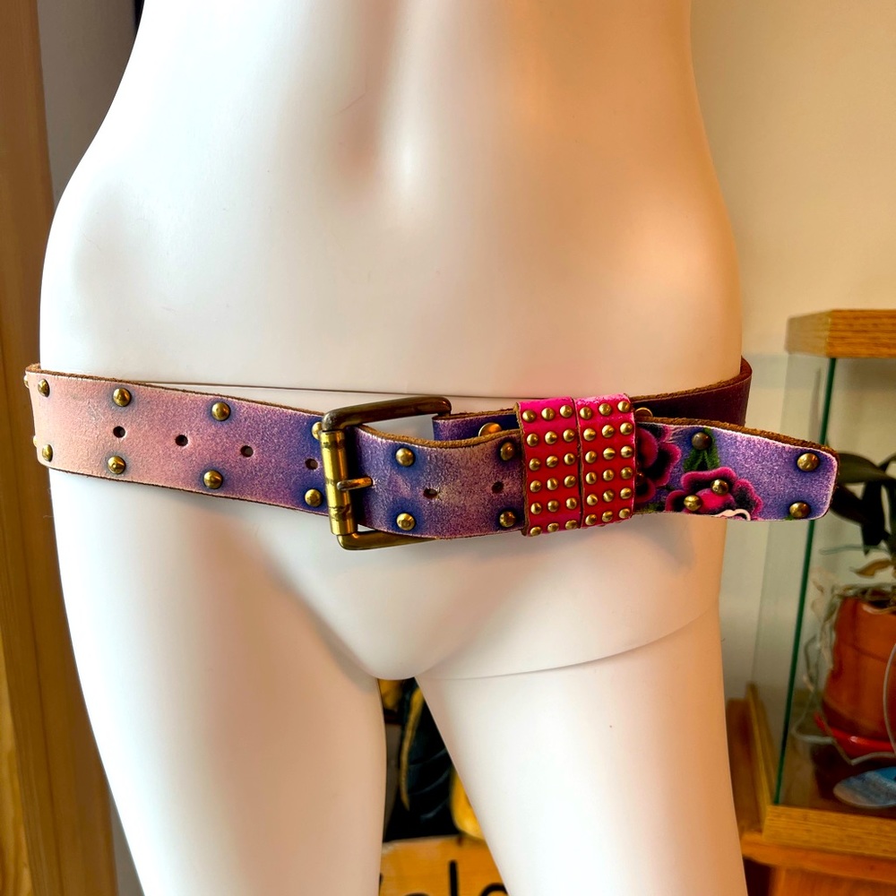 Purple & pink Ed Hardy belt Y2K nice! Studded
